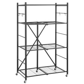 VEVOR 4-Tier Foldable Storage Shelf, 36W x 21D x 60H Inch Folding Metal Rack Shelving Unit