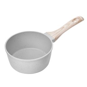 VEVOR 1.5 QT Saucepan, Nonstick Saucepan with Tempered Glass Lid, Multipurpose Cooking Sauce Pot with Detachable Handle (Capacity: 1.5 qt, Color: White)